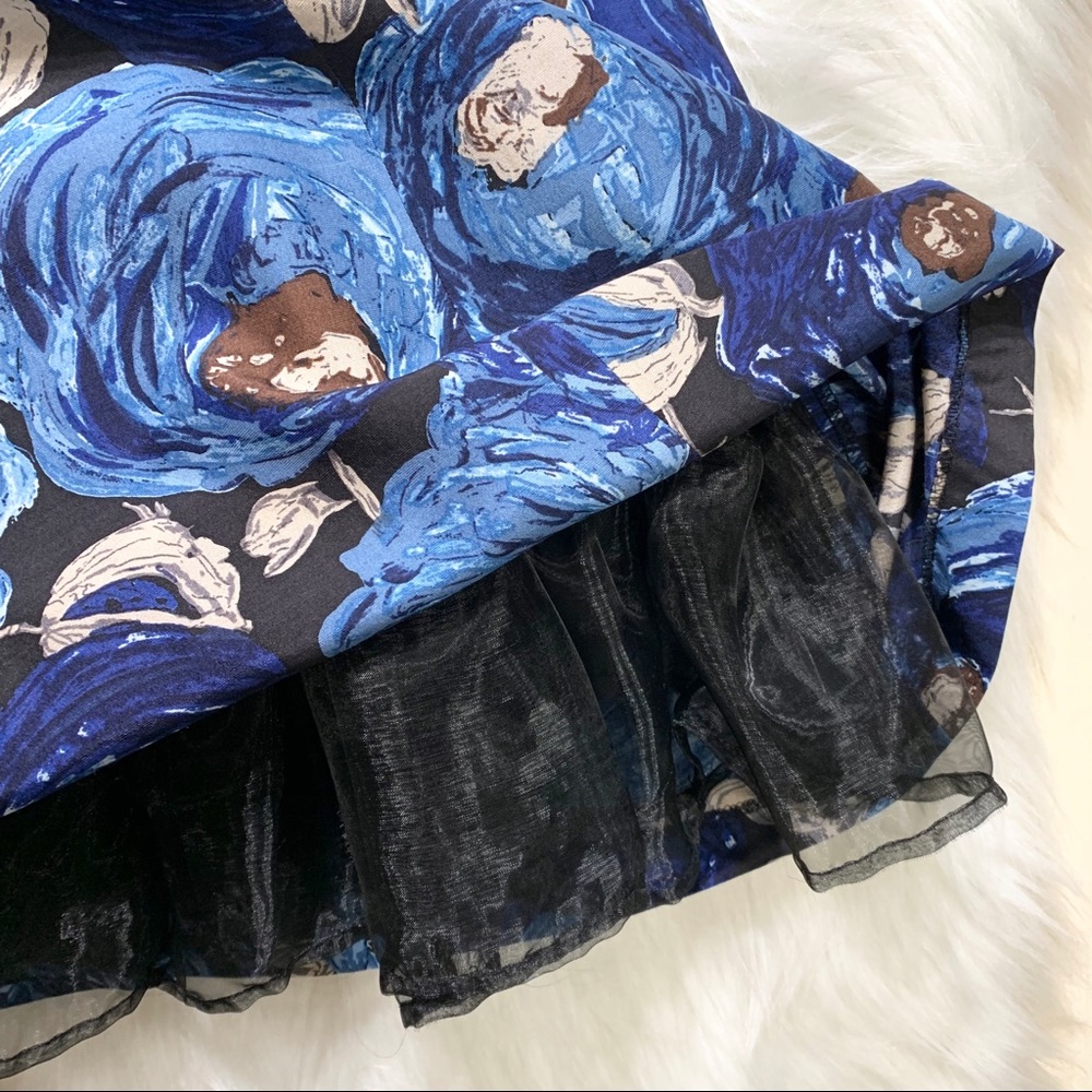 SOLD-Anthropologie Watercolor Rose Strapless Dress - Picture 5 of 8